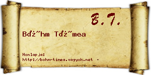 Bőhm Tímea névjegykártya