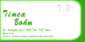 timea bohm business card